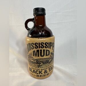 Mississippi Mud Black & Tan Beer Stoneware Bottle Decor